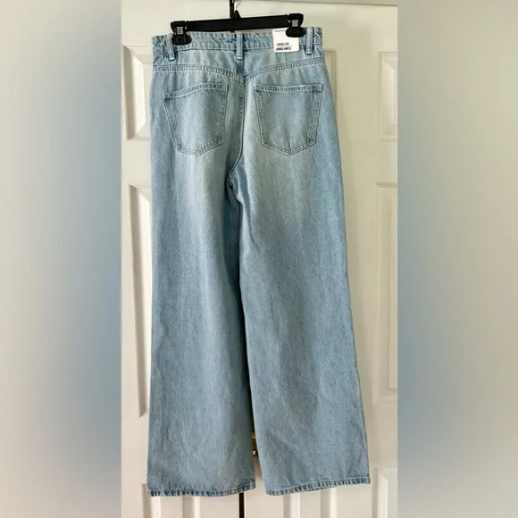 New refuge Jambe Ample jeans denim teen girls size 5 distressed loose leg - Picture 2 of 9